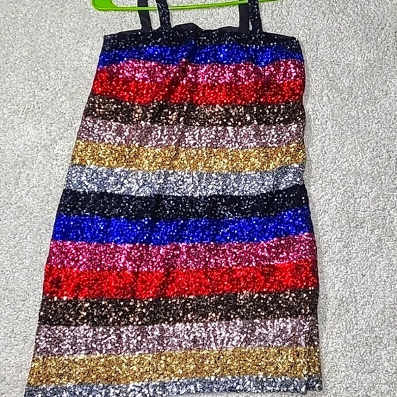 Women's GAP “Crazy Stripe” Sequin Party Holiday Cocktail Dress Size Small - Picture 2 of 12
